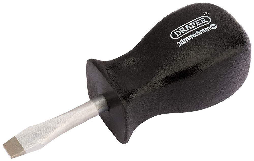 19539 Draper Expert Expert Plain Slot Mechanics Screwdriver, 6 x 38mm 939 Mechanics Screwdrivers Professional Trade DIY Workshop Garage Use