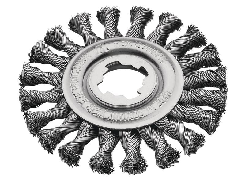 LES X-Lock Steel Knot Wheel Brush 125mm Non Spark
