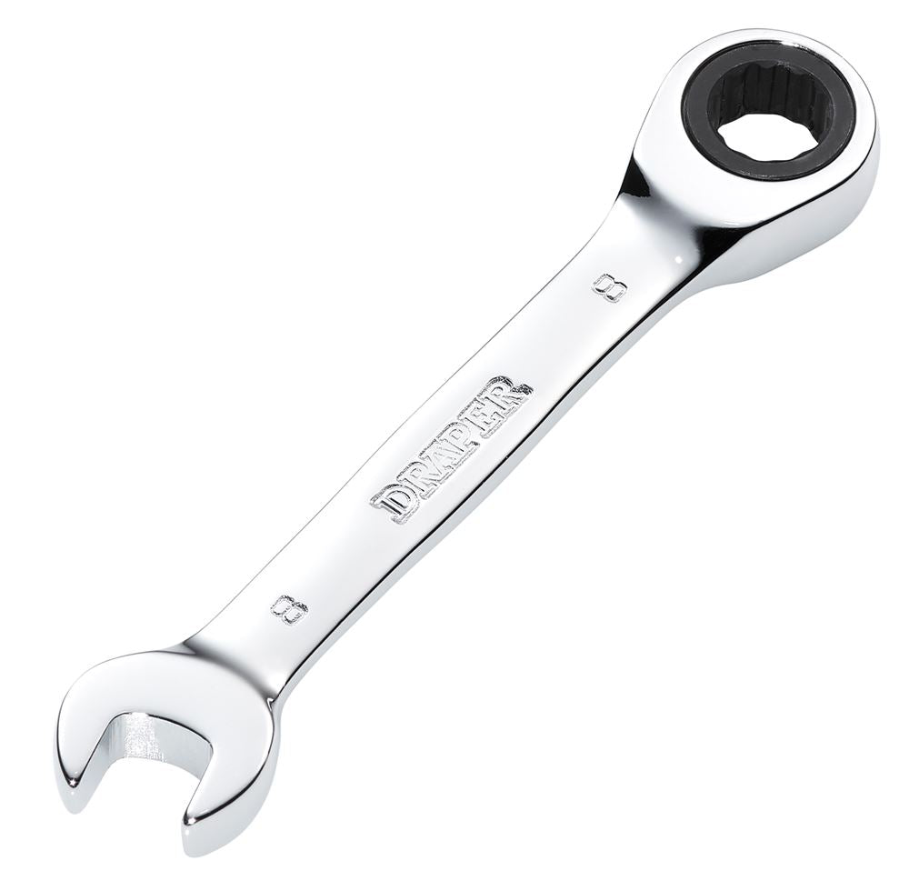 Draper 8MM STUBBY RATCHETING SPANNER 27840 27840 HI-TORQÂ® Metric Stubby Ratchet Combination Spanner