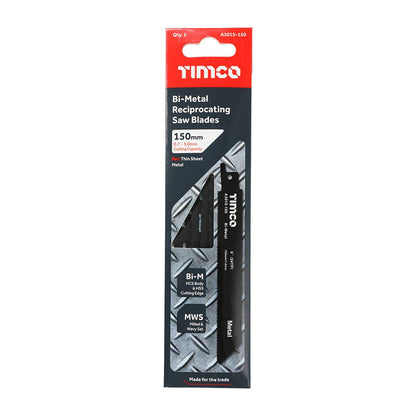 TIMCO Bi-Metal Sabre Blade for Metal S922AF Pack 5