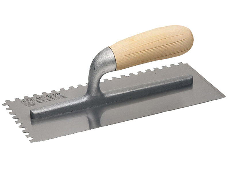 Faithfull 821 SD 822 Adhesive Trowel Serrated Edge 6mm Wooden Handle 11 x 4.3/4in