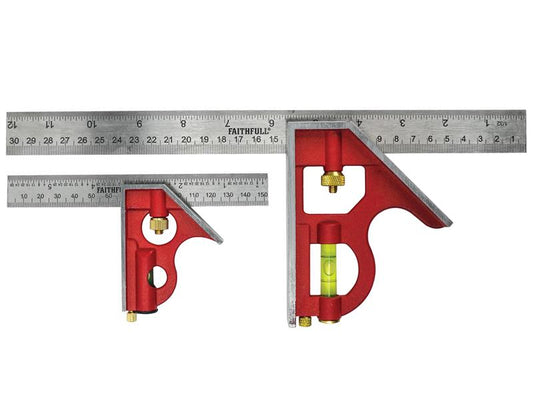Faithfull  Combination Square Twin Pack 150mm (6in) & 300mm (12in)