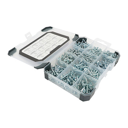 TIMCO Self-Tapping Silver Screws Mixed Tray - 475pcs Tray OF 1 - TRAY440
