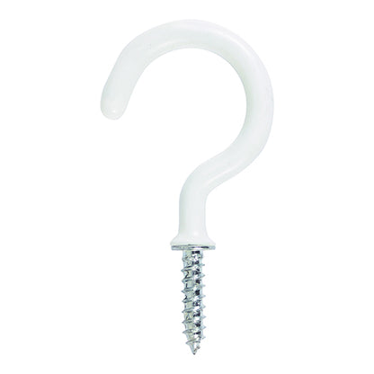 TIMCO Cup Hooks Round White - 25mm | Pack of 6
