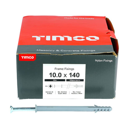TIMCO Nylon Frame Fixing Zinc 10.0 x 140 Pack 100