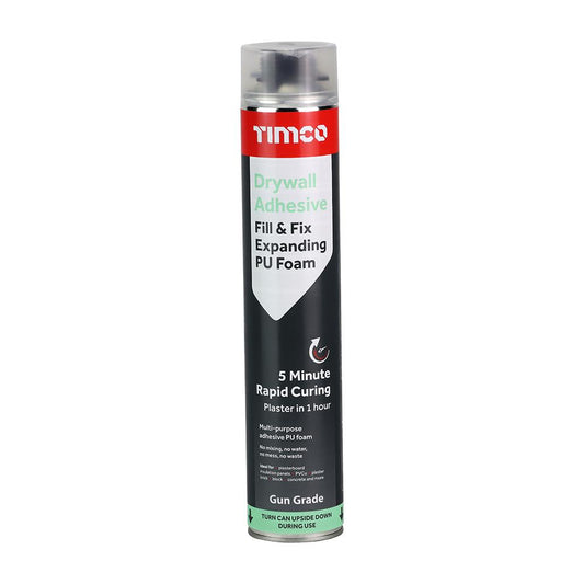 TIMCO Fill and Fix PU Expanding Foam 750ml Drywall Adhesive Gap Filler