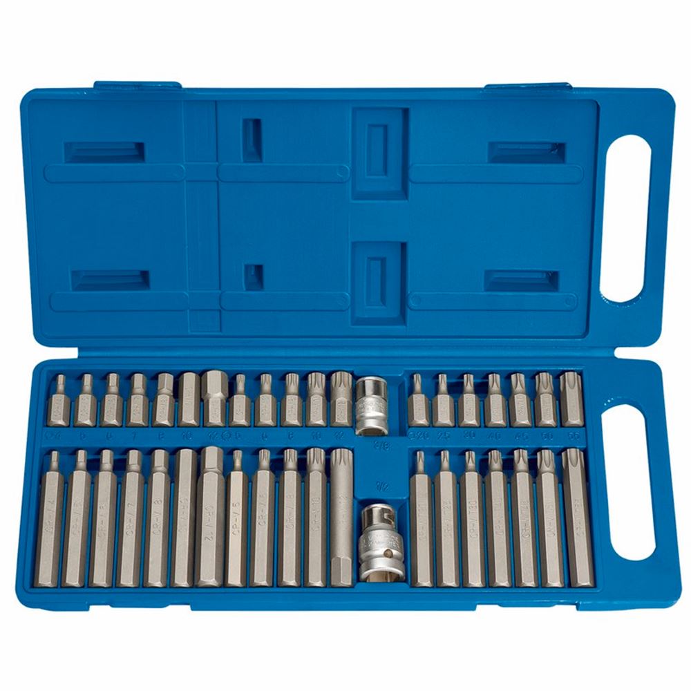 Draper TX-STAR/HEX/XZN BIT SET 40PC 33323 Draper TX-STARÂ® Hex. & Spline Mechanic's Bit Set, 3/8, 1/2" Sq. Dr. (40 Piece)