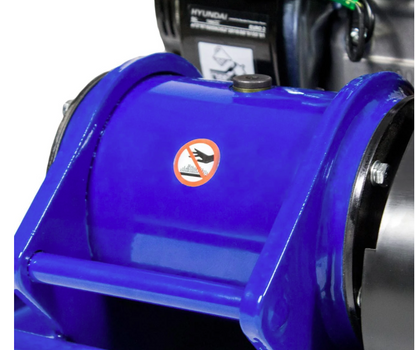 Hyundai HYCP9070 196cc Petrol Plate Compactor / Wacker Plate 81.5kg with Wheel Kit, Paving Pad & 300 mm Compaction Depth
