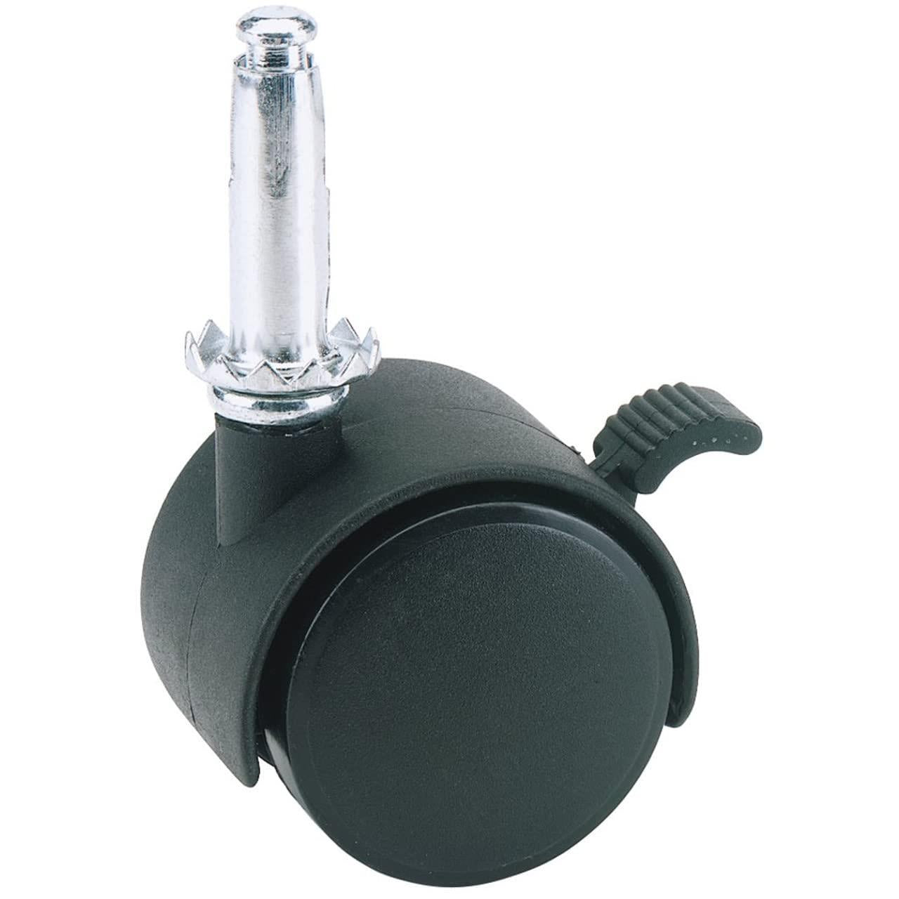 Draper NY./W CASTOR-LOCK/BK. 40MM DIA 65467 40mm Twin Nylon Swivel Plug Castor with Brake