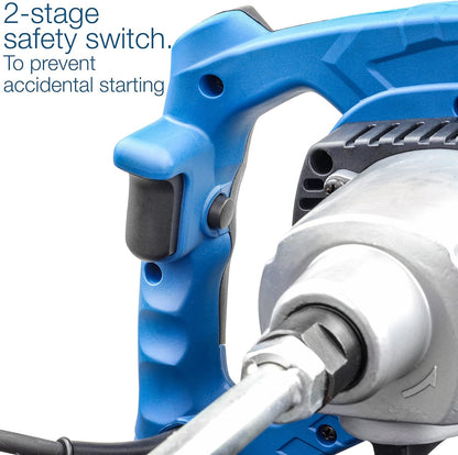 Hyundai HYPM1600E Electric Paddle Mixer 1600W 230V 240V 5pc Trowel Set Plaster Mortar Mixer Cement Mixer