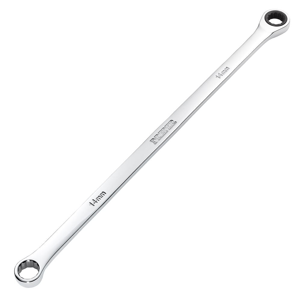 Draper 14MM LONG RATCHET RING SPANNER 27770 27770 HI-TORQÂ® Metric Extra-Long Double Ring Ratchet Spanner