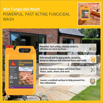 Sika Everbuild 404 5L Fungicidal Wash Algae Mould Lichen Remover Patio