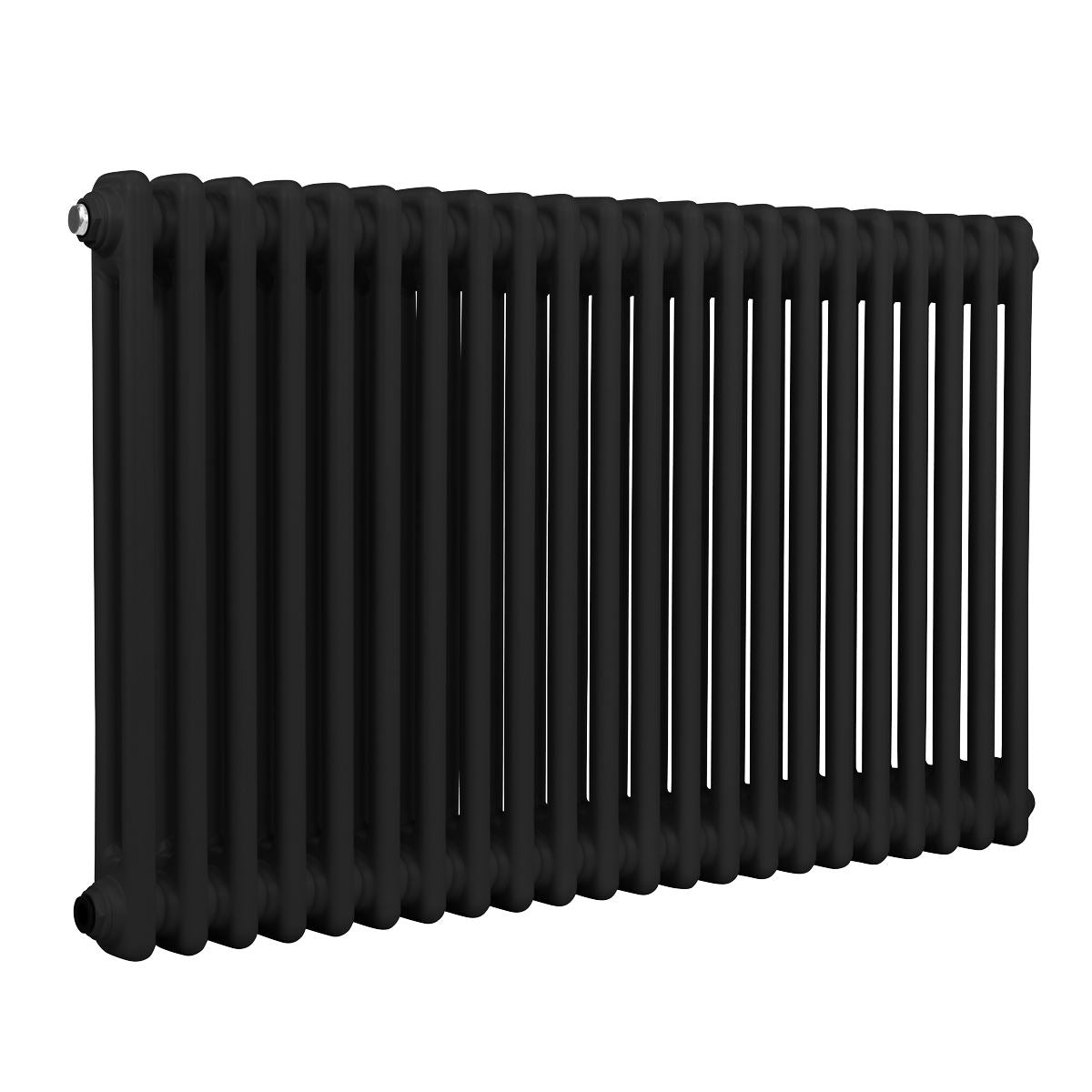 Baridi DH364 Horizontal Traditional 2 Column Radiator 600 x 1012mm - Black | Steel | Horizontal traditional two column radiator delivers a BTU output