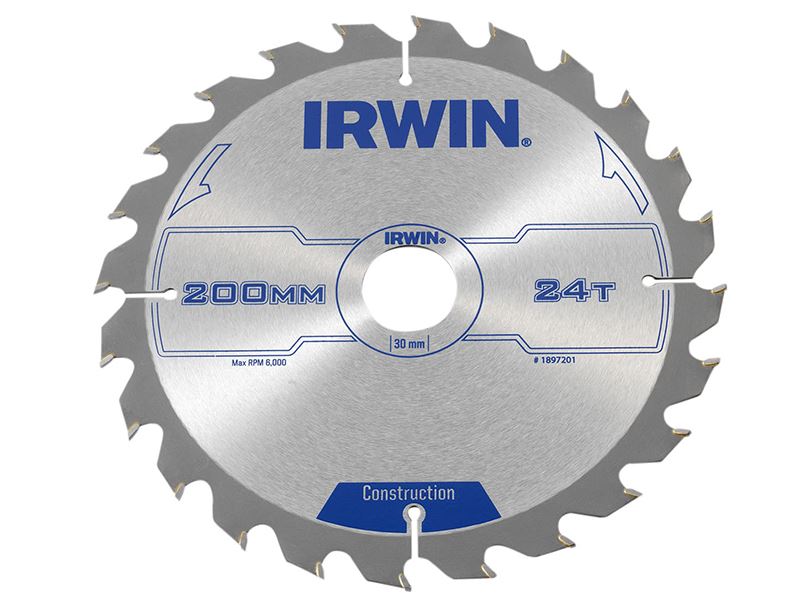 IRWIN� 1897201 Construction Circular Saw Blade 200 x 30mm x 24T ATB