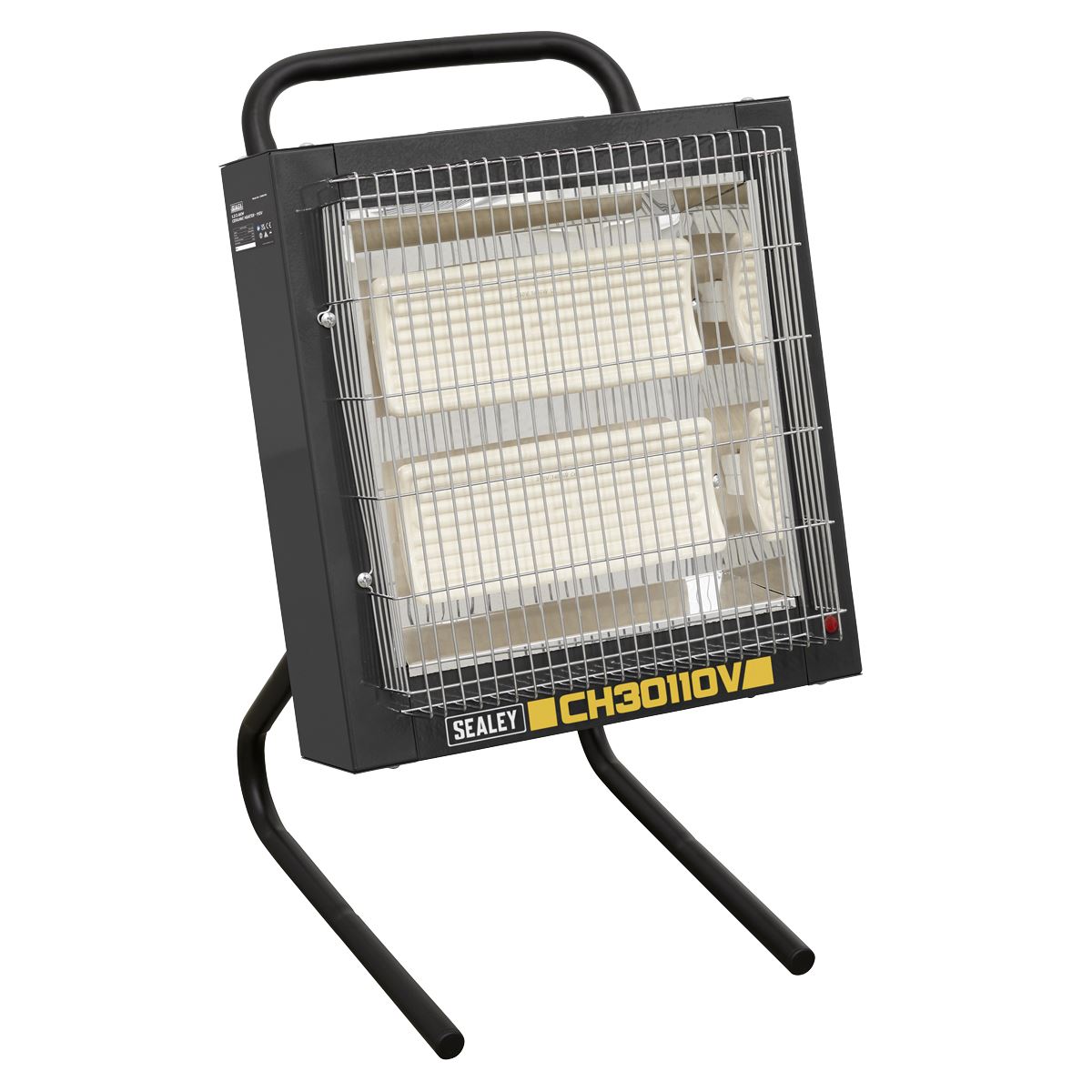 Sealey CH30110V Ceramic Heater 1.2/2.4kW 110V | 1200/2400W, 110V - 32A, Thermostat, Timer, Adjustable | Powder coated metal construction with two