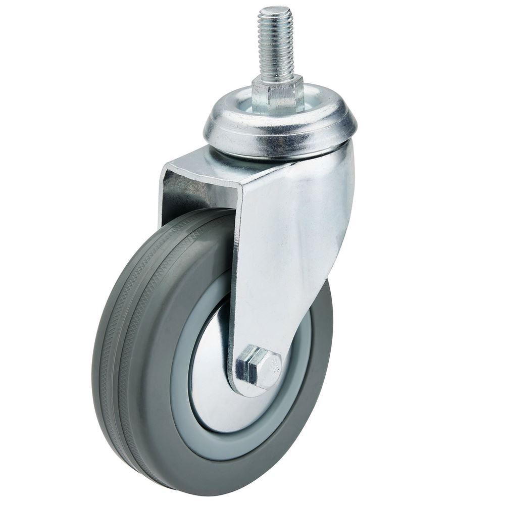 DRAPER 65480 - 100mm Dia. Swivel Bolt Fi x ing Rubber Castor - S.W.L 80Kg