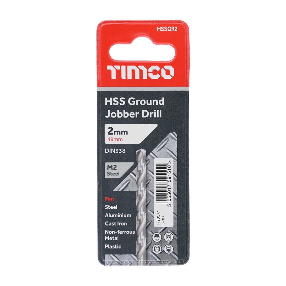 TIMCO HSS-G Jobber Drill Bit M2 2.0mm Pack 1