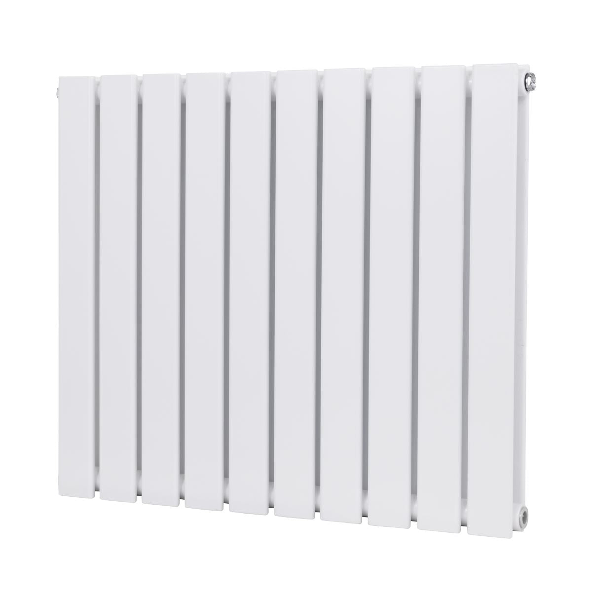 Baridi DH350 Horizontal Radiator Contemporary Double Flat Panel Design 600 x 700mm - White | Steel | Horizontal flat panel design delivers a BTU