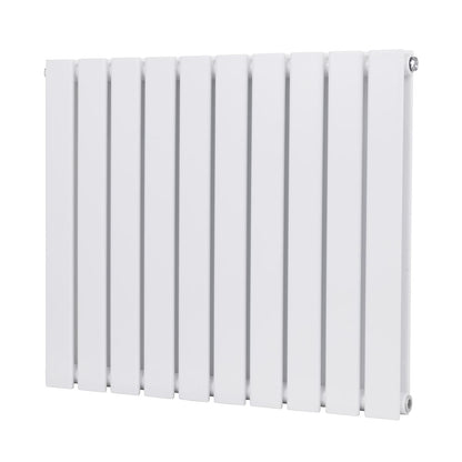 Baridi DH350 Horizontal Radiator Contemporary Double Flat Panel Design 600 x 700mm - White | Steel | Horizontal flat panel design delivers a BTU