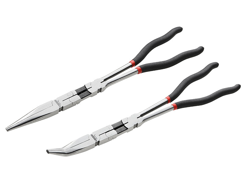 Facom 185.2L Double Jointed Extra Long Half-Round Nose Pliers Set, 2 Piece