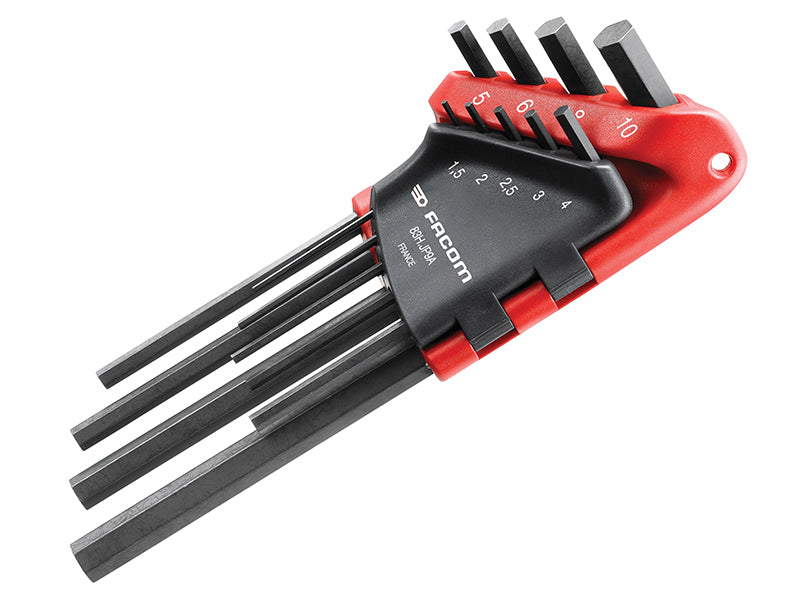 Facom 83H.JP9A 83H.JP9A Hexagon Key Long Arm Set, 9 Piece (1.5-10mm)