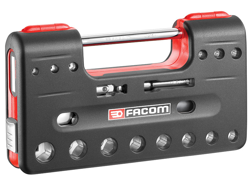 Facom JL.DBOX1PB 3/8in Square Drive 6-Point Detection Box Socket Set, 18 Piece