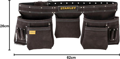 Stanley Leather Tool Apron Heavy Duty Carpenter Work Belt Multi Pocket 80113