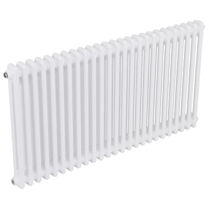 Baridi DH370 Horizontal Traditional 2 Column Radiator 600 x 1147mm - White | Steel | Horizontal traditional two column radiator delivers a BTU output