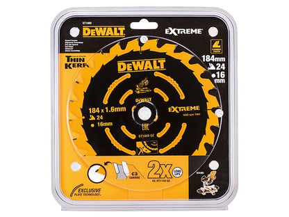 DeWalt DT1669-QZ Cordless Mitre Saw Blade For DCS365 184 x 16mm x 24T