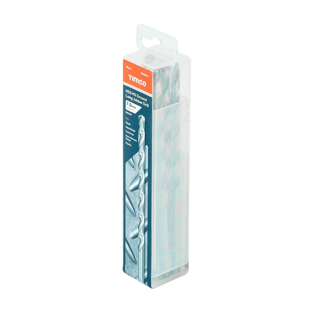 TIMCO HSS-G Long Series Drill Bit M2 7.0mm Pack 5