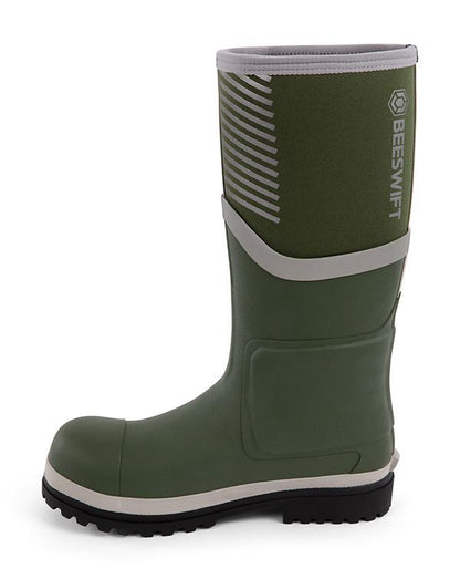 Beeswift Neo Force CF501 Neoprene Safety Wellington Boots | Black/Orange or Green/Silver, Waterproof S5S Composite Toe, Size Options