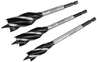 Draper 3PC 4FLUTE AUG.SET 16.20.25MM 54634 4 Fluted Auger Bit Set, 165mm (3 Piece)
