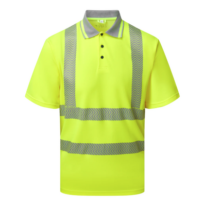 Pulsar Hi Vis Short Sleeve Polo Shirt Yellow sz M High Visibility Workwear