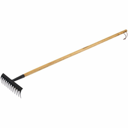 14306 Draper Carbon Steel Garden Rake with Ash Handle A3078/I Rakes Professional Trade DIY Workshop Garage Use