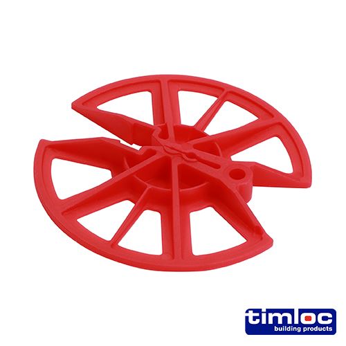 TIMCO Insulation Retaining Discs Red 80mm Dia Red Pack 250