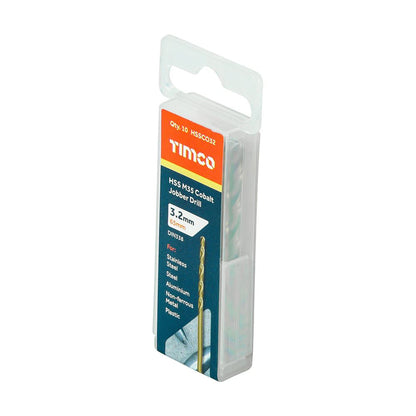 TIMCO HSS-CO Jobber Drill Bit Cobalt 3.2mm Pack 10
