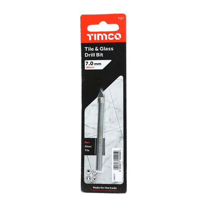 TIMCO Arrow Head Tile & Glass Bit 7.0mm Pack 1