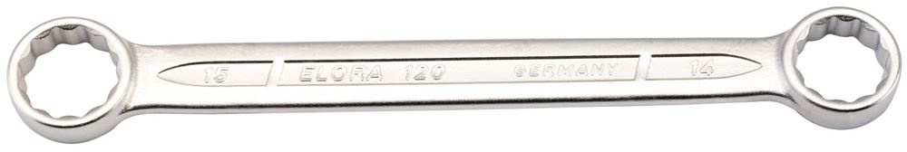 02430 Elora Elora Flat Metric Ring Spanner, 14 x 15mm 120-14x15 Spanner/Wrench Ring Spanners Professional Trade DIY Workshop Garage Use