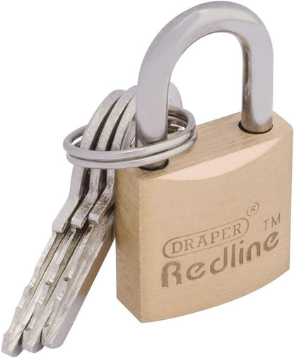 Draper BRASS PADLOCK-20MM 68019 Draper Redline Brass Cylinder Padlocks