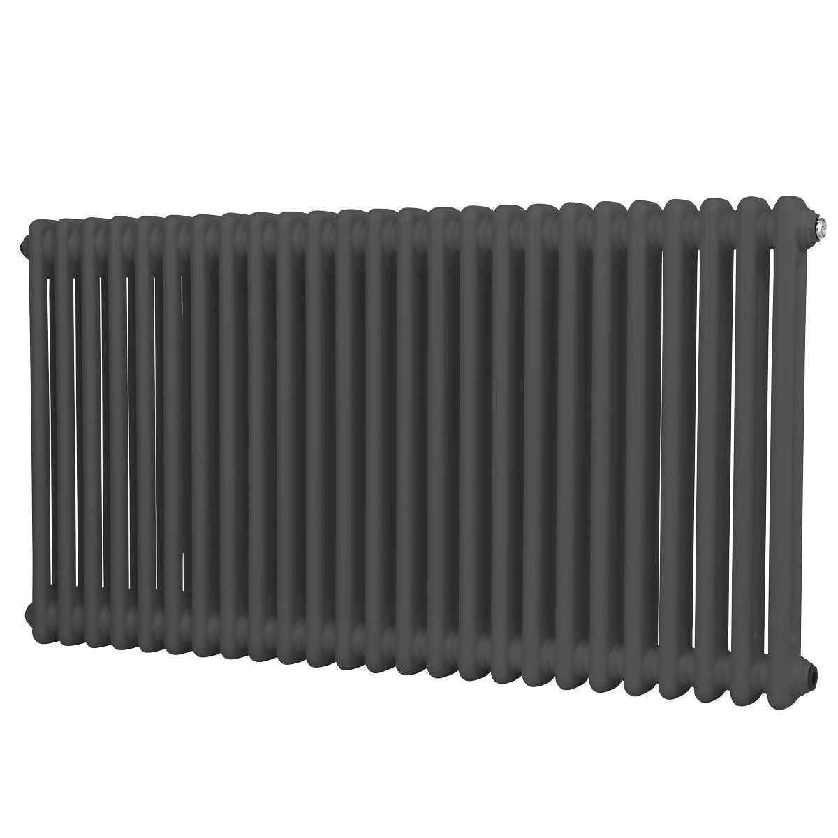 Baridi DH360 Horizontal Traditional 2 Column Radiator 600 x 1147mm - Anthracite | Steel | Horizontal traditional two column radiator delivers a BTU