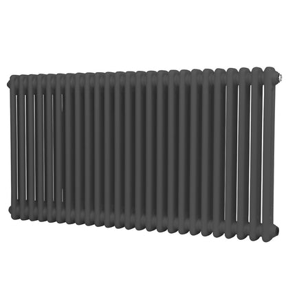 Baridi DH360 Horizontal Traditional 2 Column Radiator 600 x 1147mm - Anthracite | Steel | Horizontal traditional two column radiator delivers a BTU