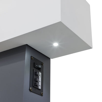 Baridi DH112 Wall Mounting Electric Fireplace with LED Flame Effect 52" - Grey | 230V~50Hz, Timer, Remote Control | Create a relaxing and cozy space