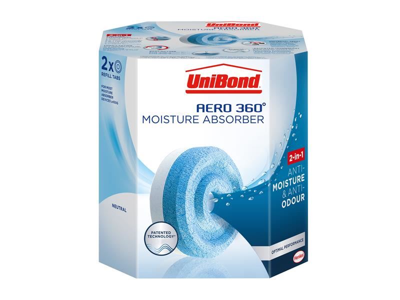UniBond 2633442 Aero 360 Moisture Absorber Refills (Pack 2)