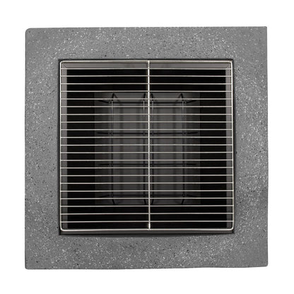 Dellonda DG193 Square MgO Fire Pit with BBQ Grill, Safety Mesh Screen - Dark Grey | Magnesium Oxide | The fire pit is made from MgO (Magnesium Oxide)