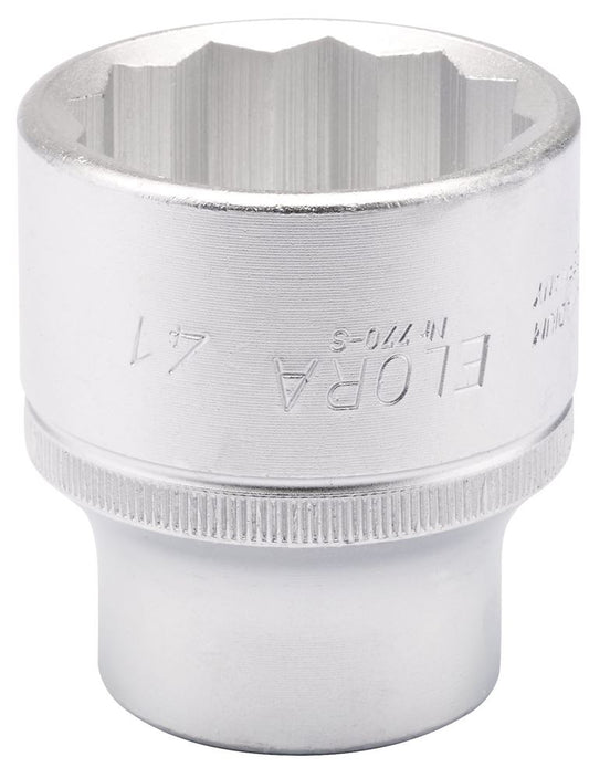 00822 Elora Elora Bi-Hexagon Socket, 3/4 Sq. Dr., 41mm 770-S 41 3/4 Sockets Professional Trade DIY Workshop Garage Use