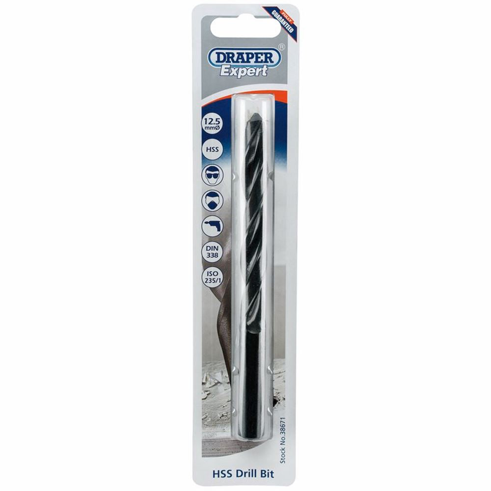 Draper 12.5MM HSS TWIST DRILL PCKD 38671 Metric HSS Drill Bits