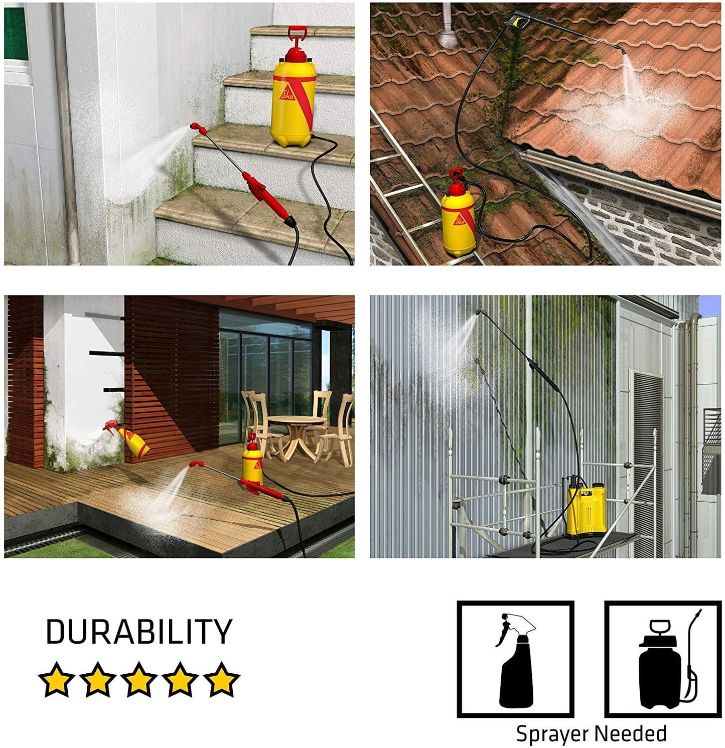 Sika 5L Mould Buster Fungicidal Cleaner Removes Mould Mildew Walls Tiles