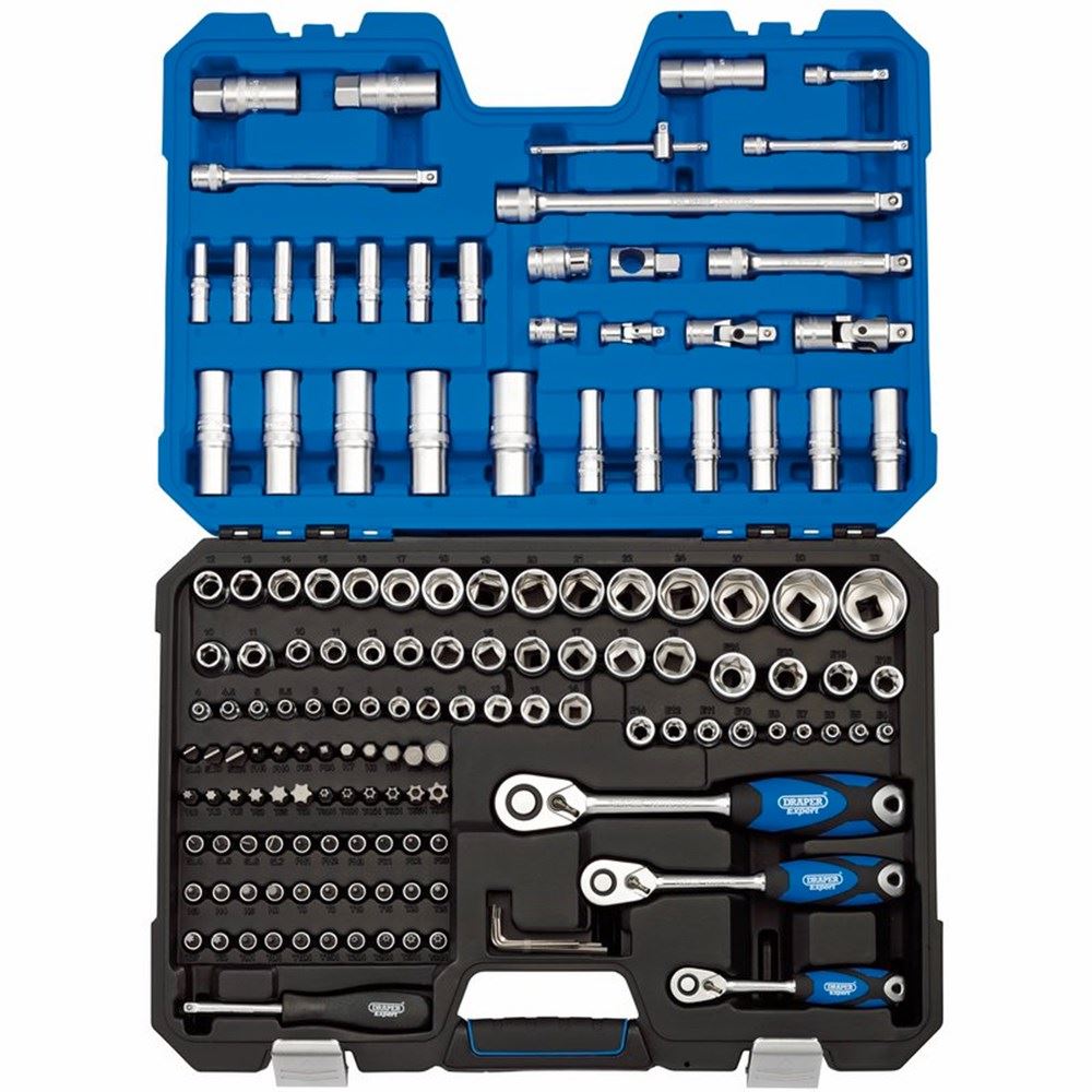 Draper 149PC1/4 3/8 1/2 SOCKET SET 16461 Metric Socket Set, 1/4", 3/8" and 1/2" Sq. Dr. (149 Piece)