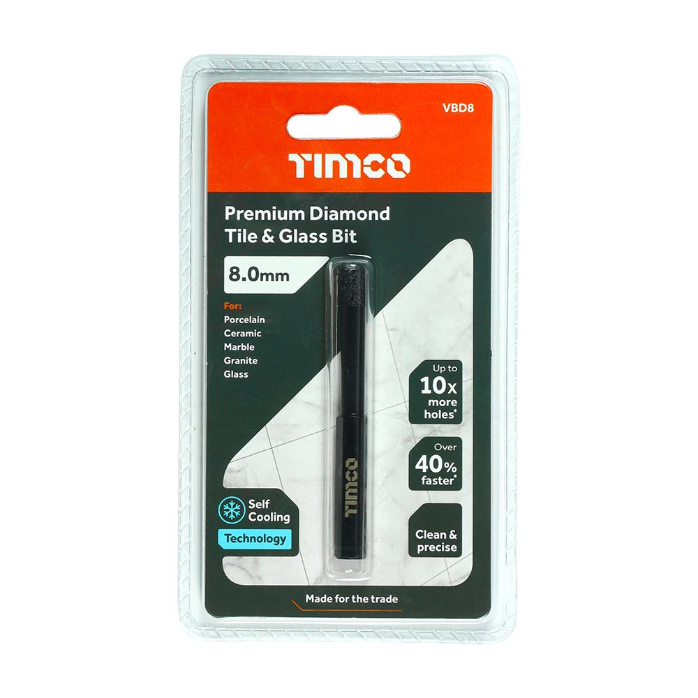 TIMCO Premium Diamond Tile&Glass Bit 8.0mm Pack 1