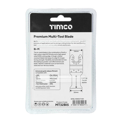 TIMCO Premium MTool Blade Straight 32mm Pack 5